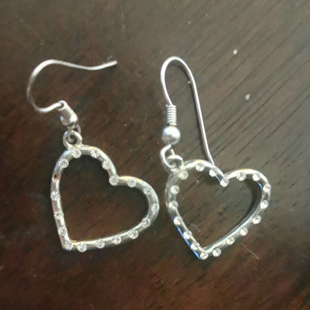Vintage Silver Heart Earrings